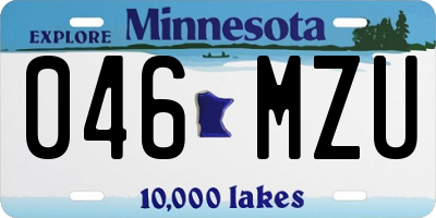 MN license plate 046MZU