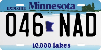 MN license plate 046NAD