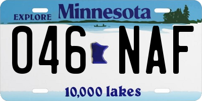 MN license plate 046NAF