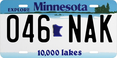 MN license plate 046NAK