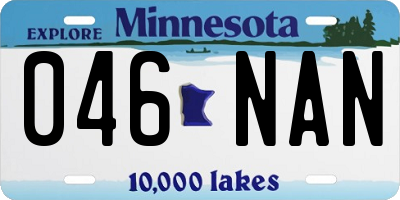 MN license plate 046NAN