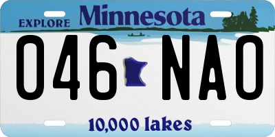 MN license plate 046NAO