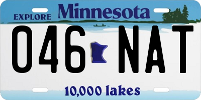 MN license plate 046NAT