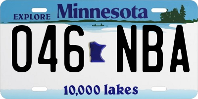 MN license plate 046NBA