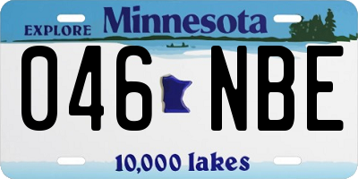 MN license plate 046NBE
