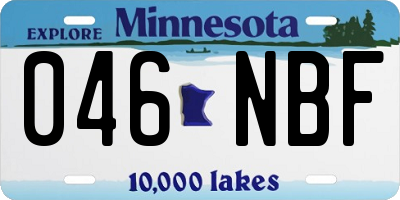 MN license plate 046NBF