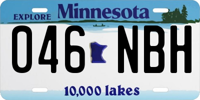 MN license plate 046NBH