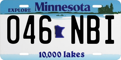 MN license plate 046NBI