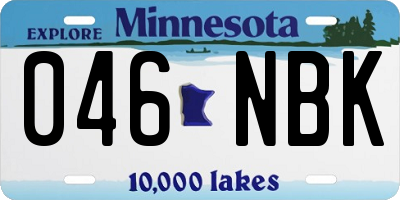 MN license plate 046NBK