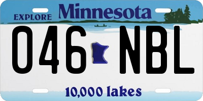 MN license plate 046NBL