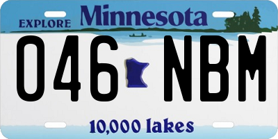MN license plate 046NBM