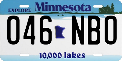MN license plate 046NBO