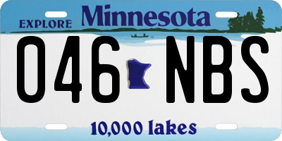 MN license plate 046NBS