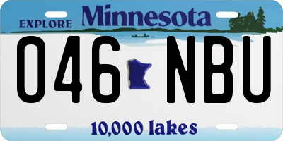 MN license plate 046NBU