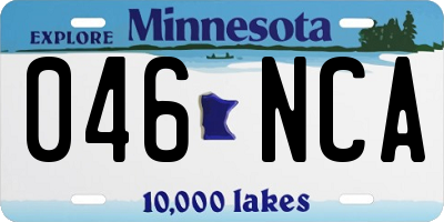 MN license plate 046NCA