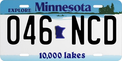 MN license plate 046NCD