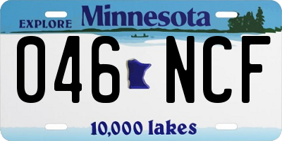 MN license plate 046NCF