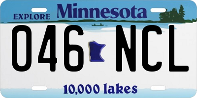 MN license plate 046NCL