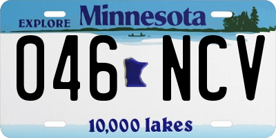 MN license plate 046NCV