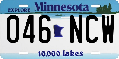 MN license plate 046NCW