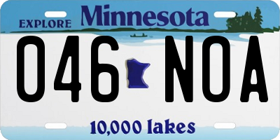 MN license plate 046NOA