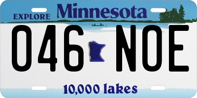 MN license plate 046NOE
