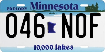 MN license plate 046NOF