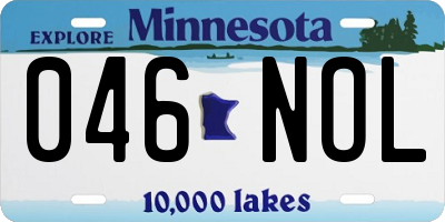 MN license plate 046NOL