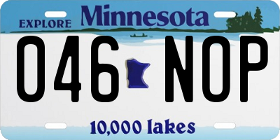 MN license plate 046NOP