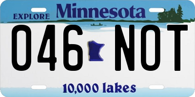 MN license plate 046NOT