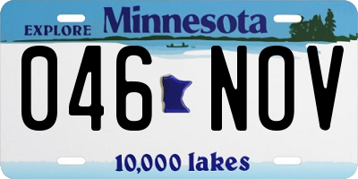 MN license plate 046NOV