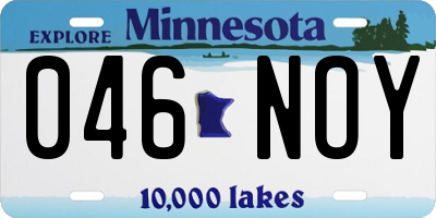 MN license plate 046NOY