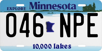 MN license plate 046NPE