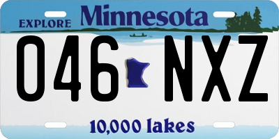 MN license plate 046NXZ