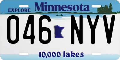 MN license plate 046NYV