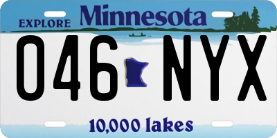 MN license plate 046NYX