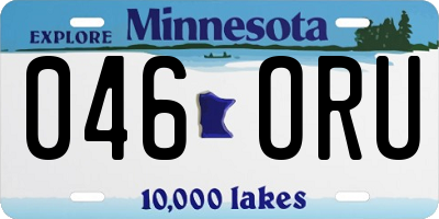 MN license plate 046ORU