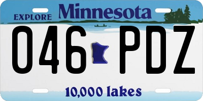 MN license plate 046PDZ
