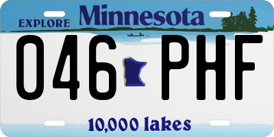 MN license plate 046PHF