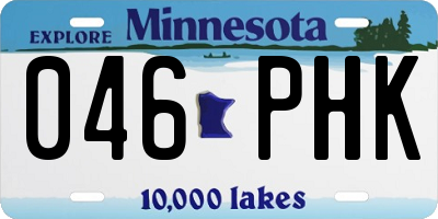 MN license plate 046PHK