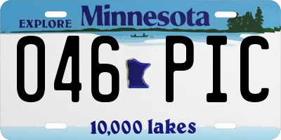 MN license plate 046PIC