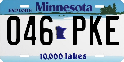 MN license plate 046PKE