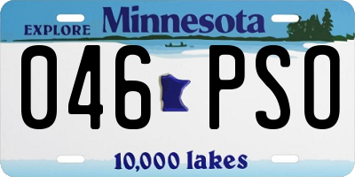 MN license plate 046PSO