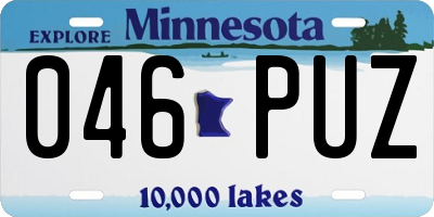 MN license plate 046PUZ