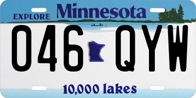 MN license plate 046QYW
