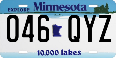MN license plate 046QYZ