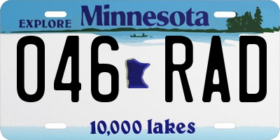 MN license plate 046RAD