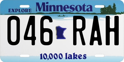 MN license plate 046RAH