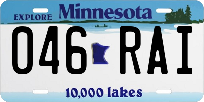MN license plate 046RAI