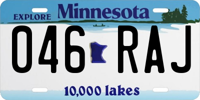 MN license plate 046RAJ